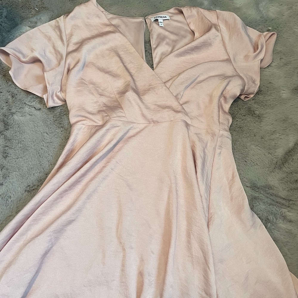 Silky blush pink dress from express